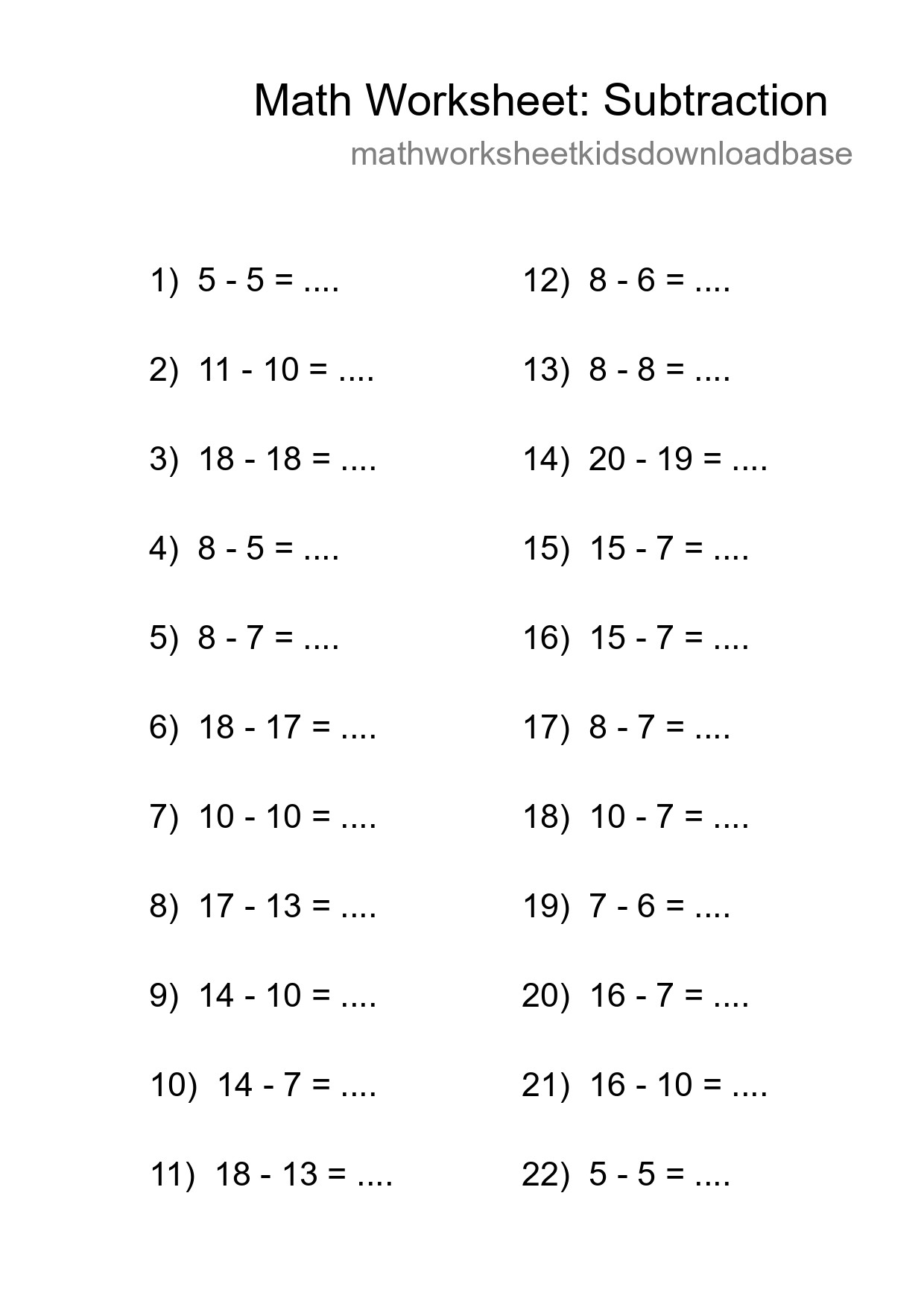 Free 22 Subtraction Math Worksheet For Grade 2 With Answers - Part 217