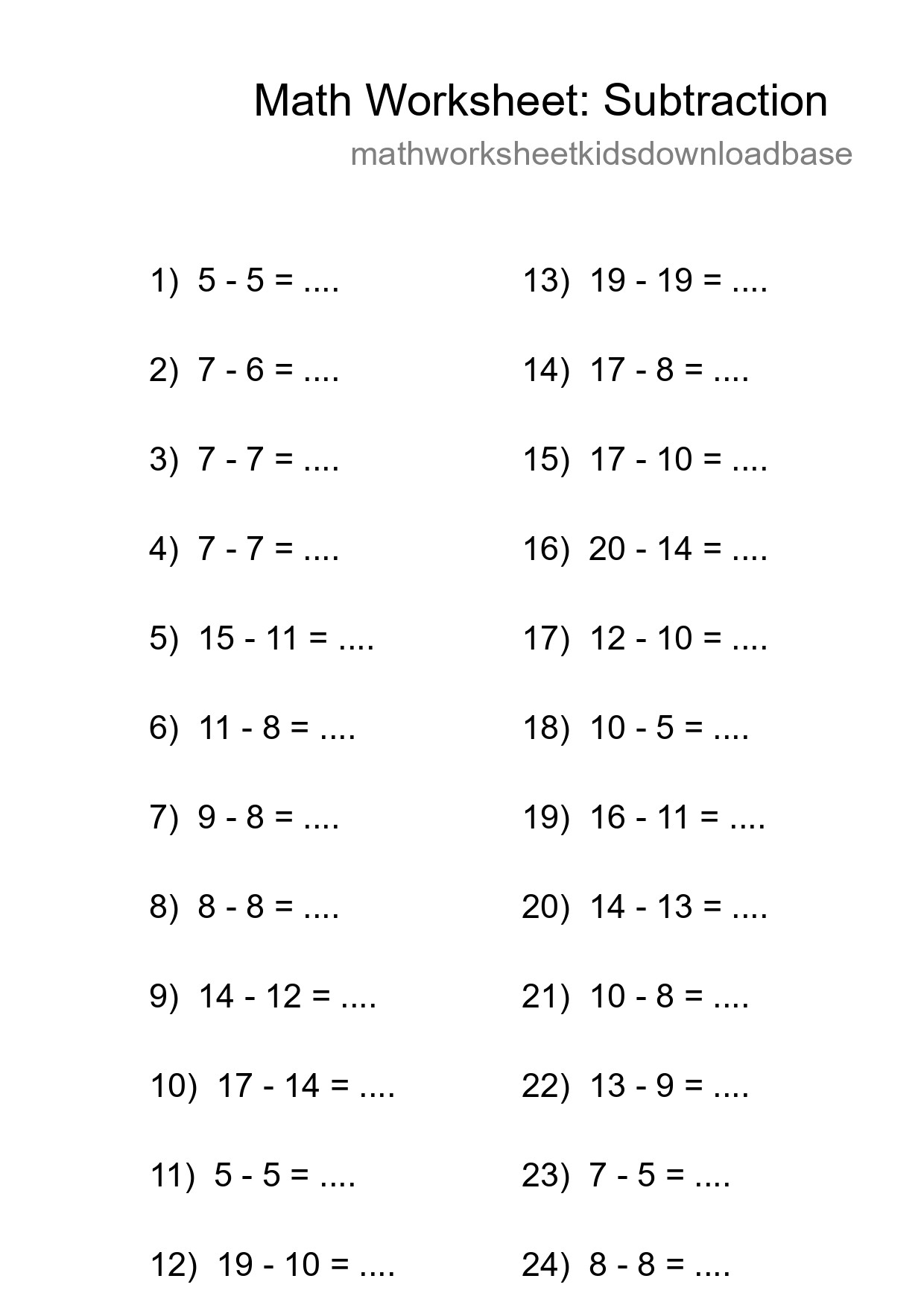 Free 24 Subtraction Math Worksheet For Grade 2 With Answers - Part 184