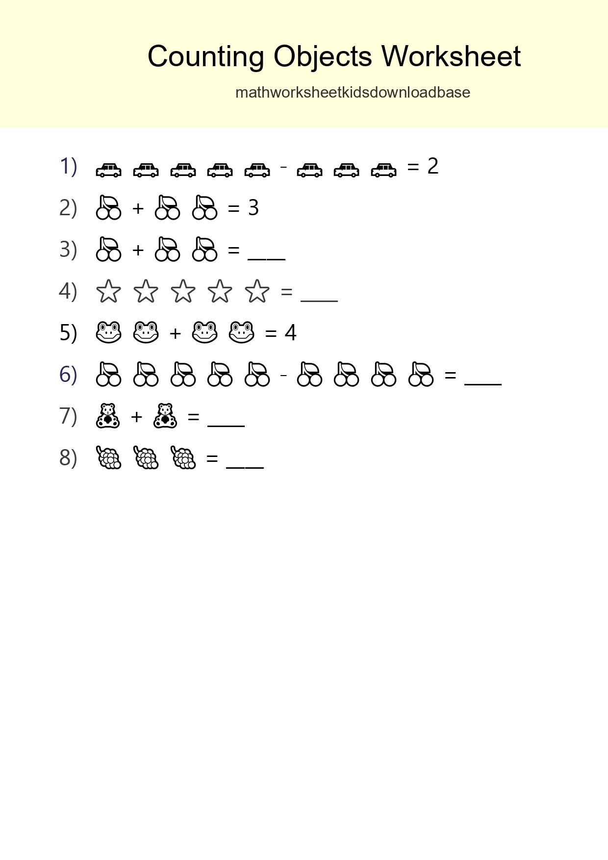 Free Counting Objects Worksheet For Pre-K Printable - Part 234