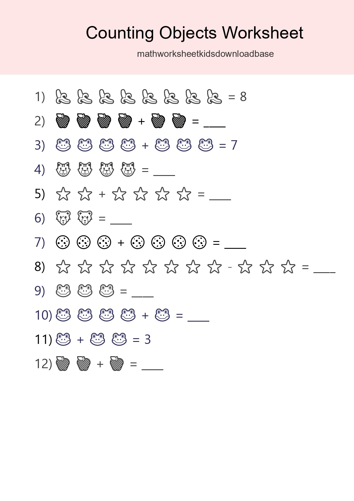 Kindergarten Count The Objects Worksheet - Part 146