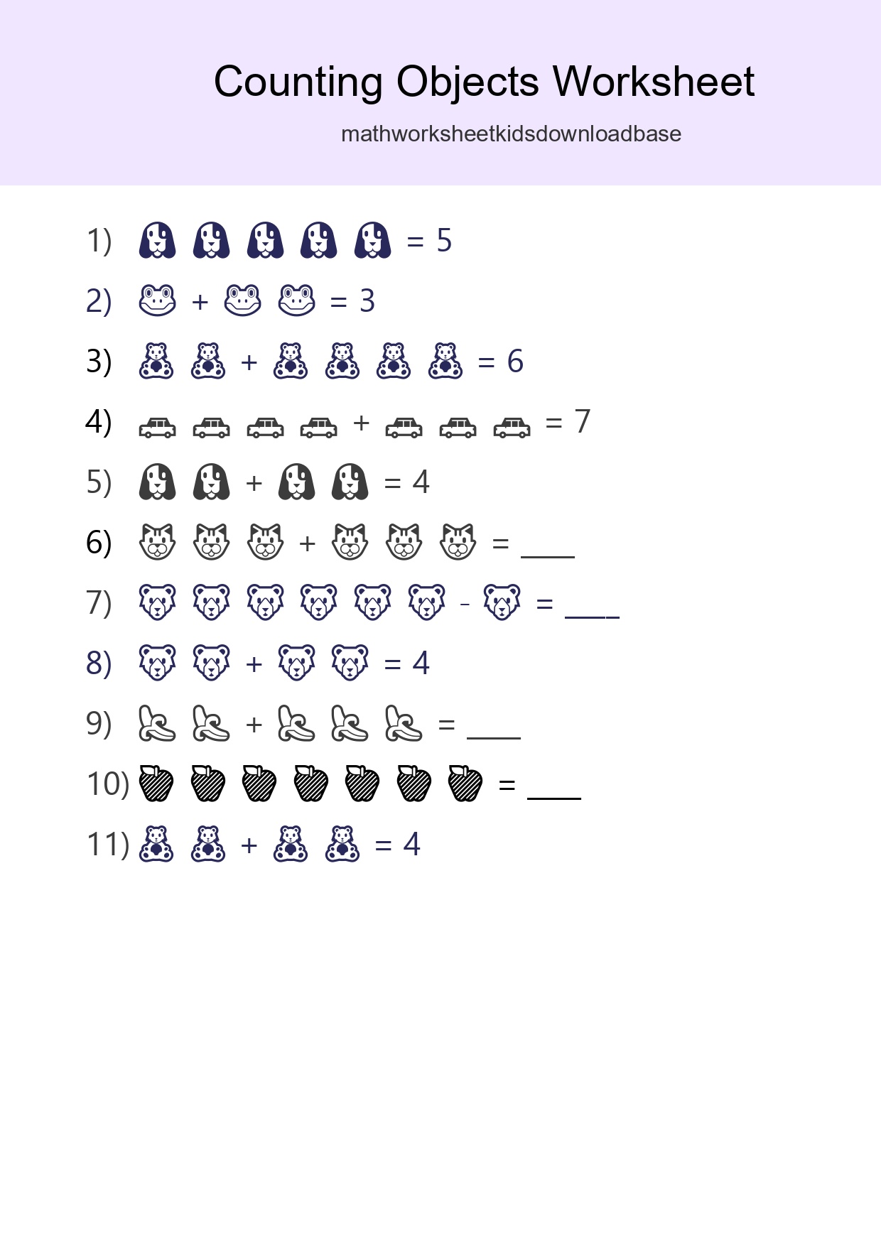 Kindergarten Count The Objects Worksheet - Part 25