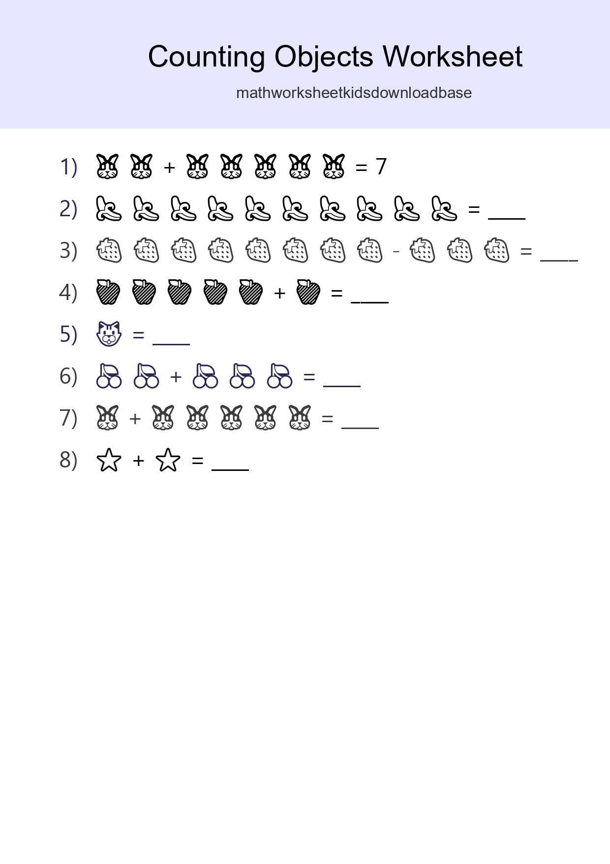 Kindergarten Count The Objects Worksheet - Part 91