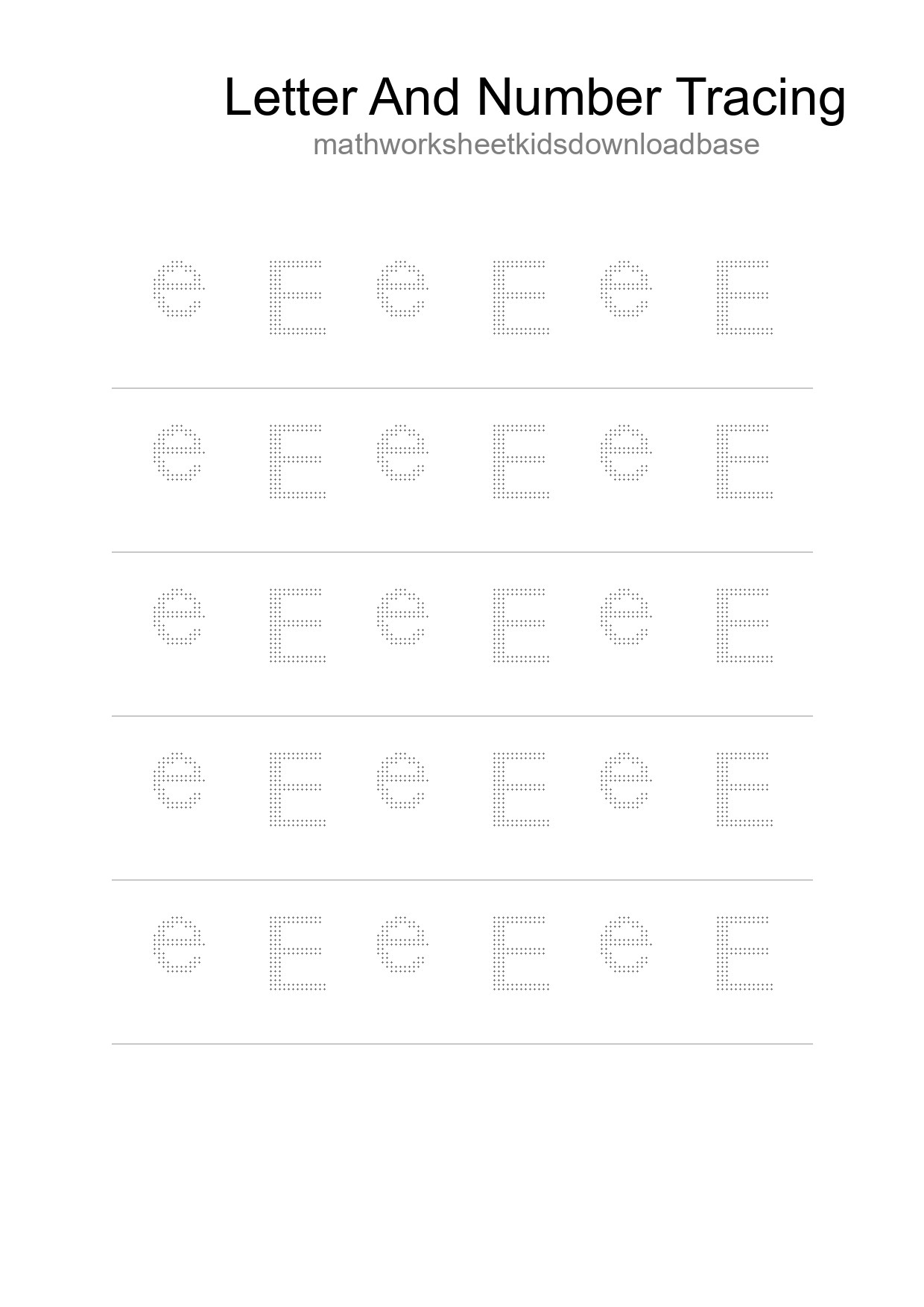 Printable Tracing Worksheet For Kids - Part 208